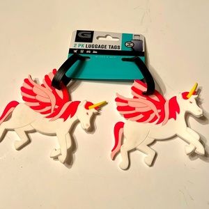 G Force Pink Unicorn Pegasus Set of 2 Durable Luggage Tags